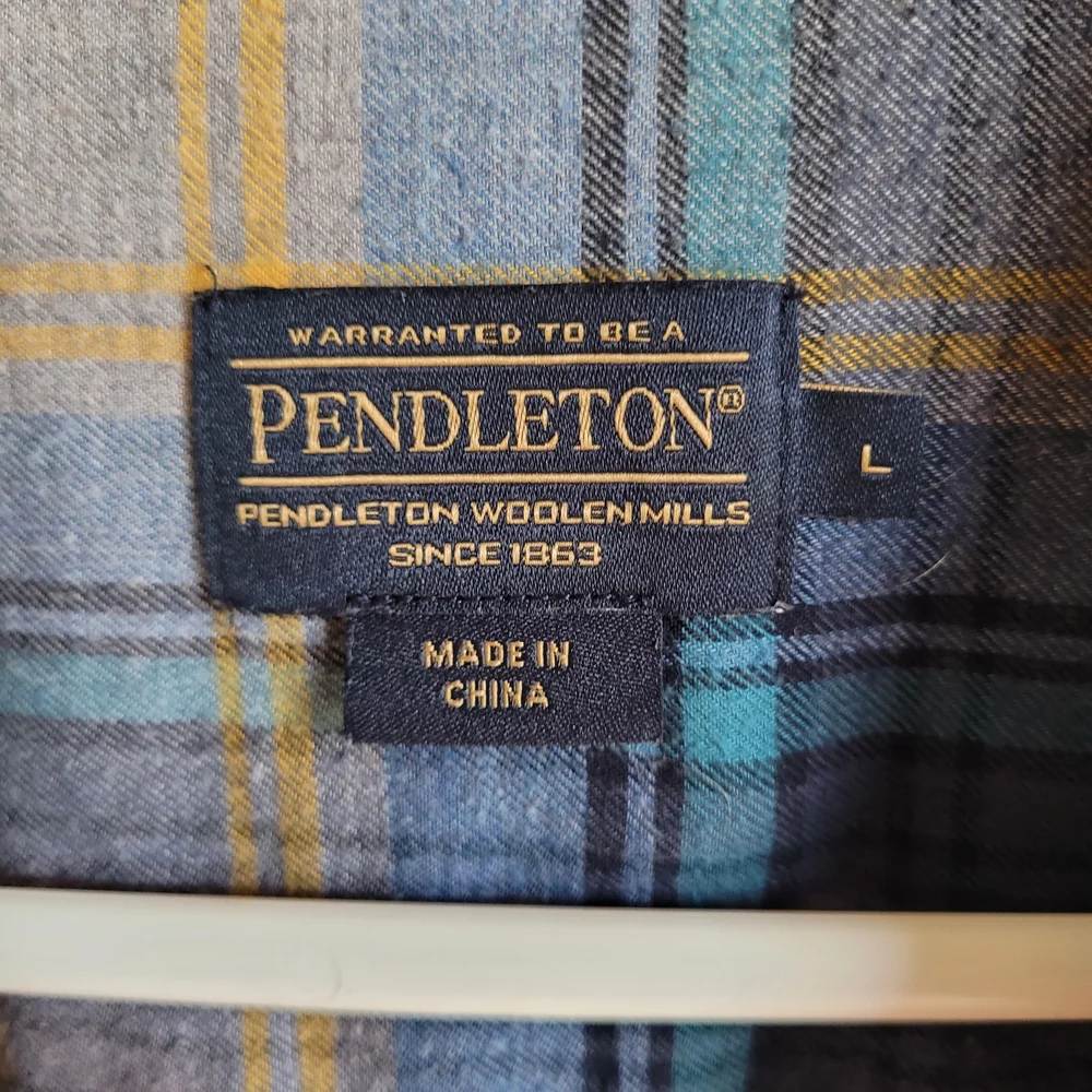 Pendleton Lightweight Checkered Shirt in Blue and Yellow, W's L - Picture 2 of 5